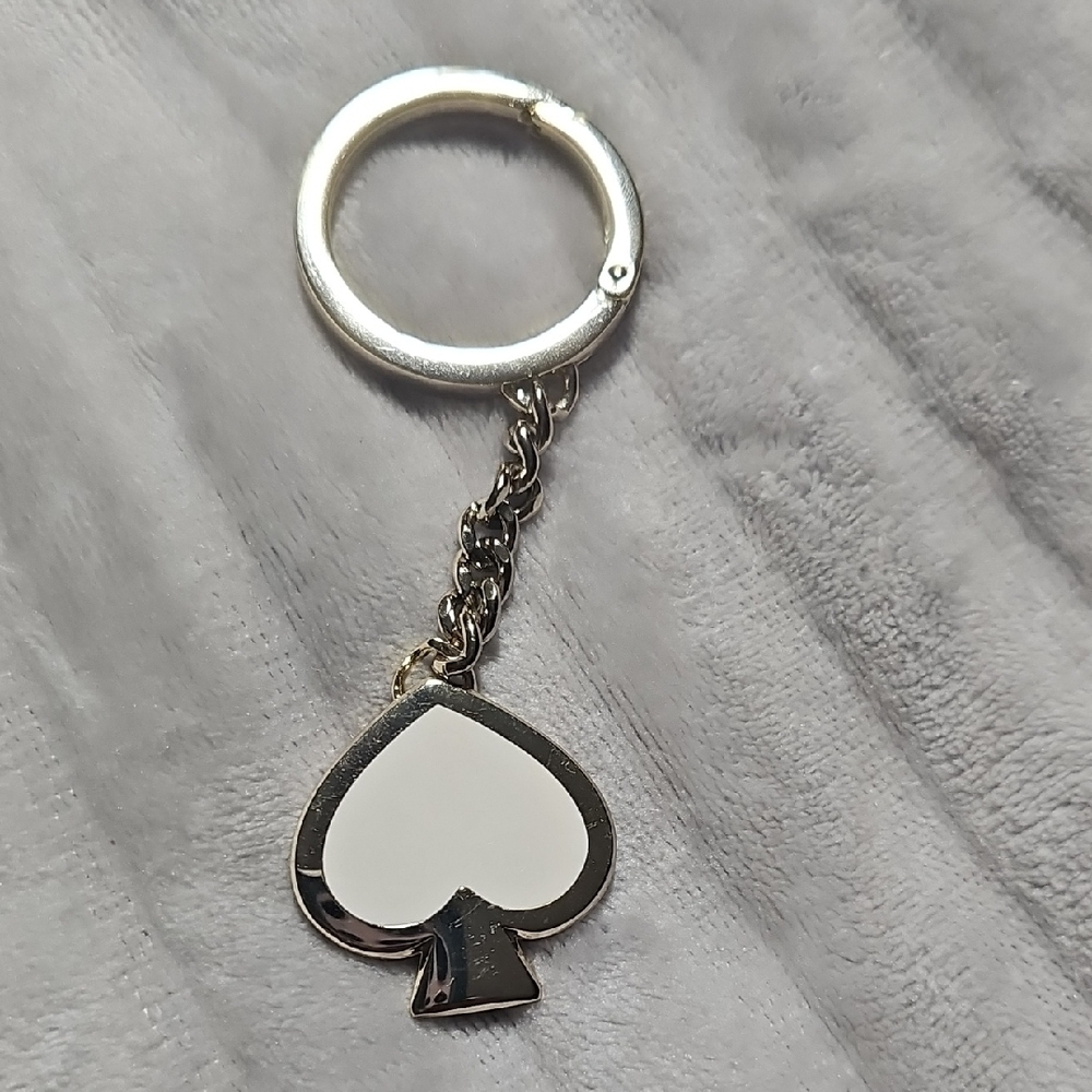 Gold Black And White Spade Kate Spade Keychain